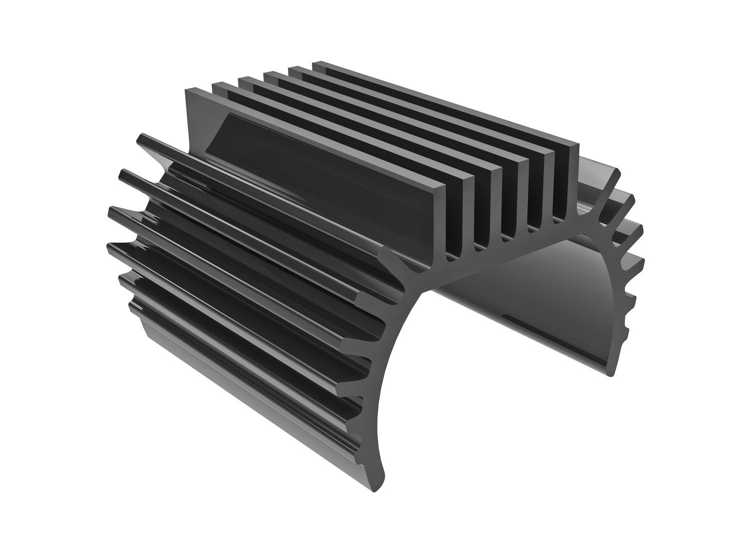 TRAXXAS 9793-GRAY Heat sink, Titan® 87T motor (6061-T6 aluminum, dark titanium-anodized)