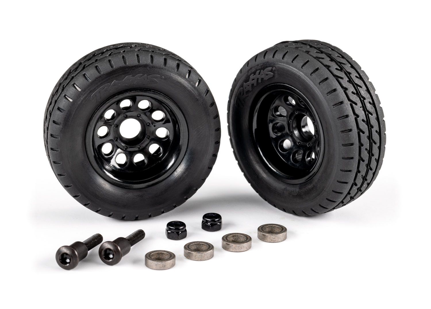 TRAXXAS 9797 Trailer wheels (2)/ tires (2)/ mounting hardware