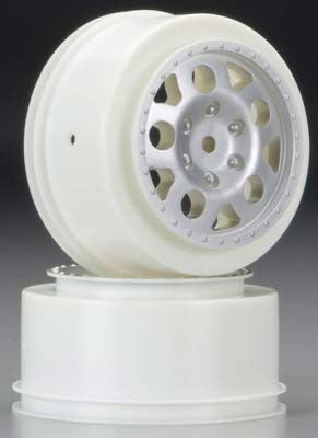ASSOCIATED 9806 KMC Wheel Rear Silver SC10 (2)