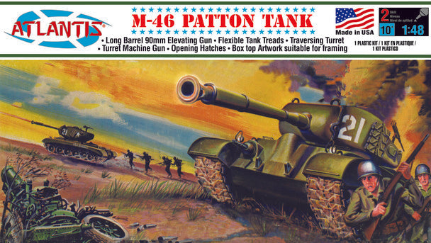 ATLANTIS A301 M-46 Patton Tank Plastic model kit 1/48