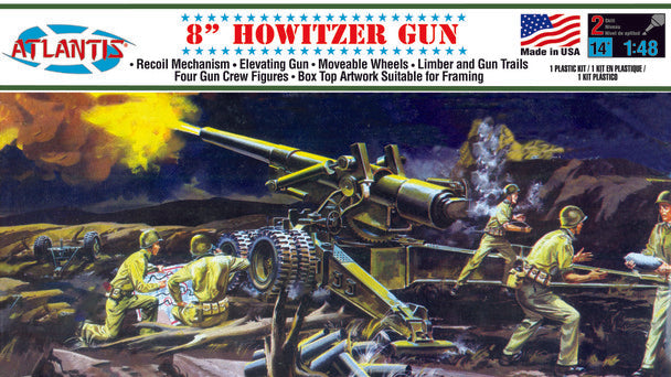 ATLANTIS A307 8" Howitzer Gun Plastic Model kit 1/48