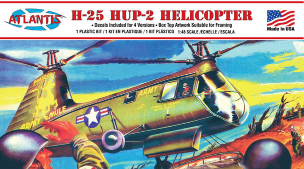 ATLANTIS A502 H-25 Army Mule HUP-2 Helicopter 1/48 plastic model kit