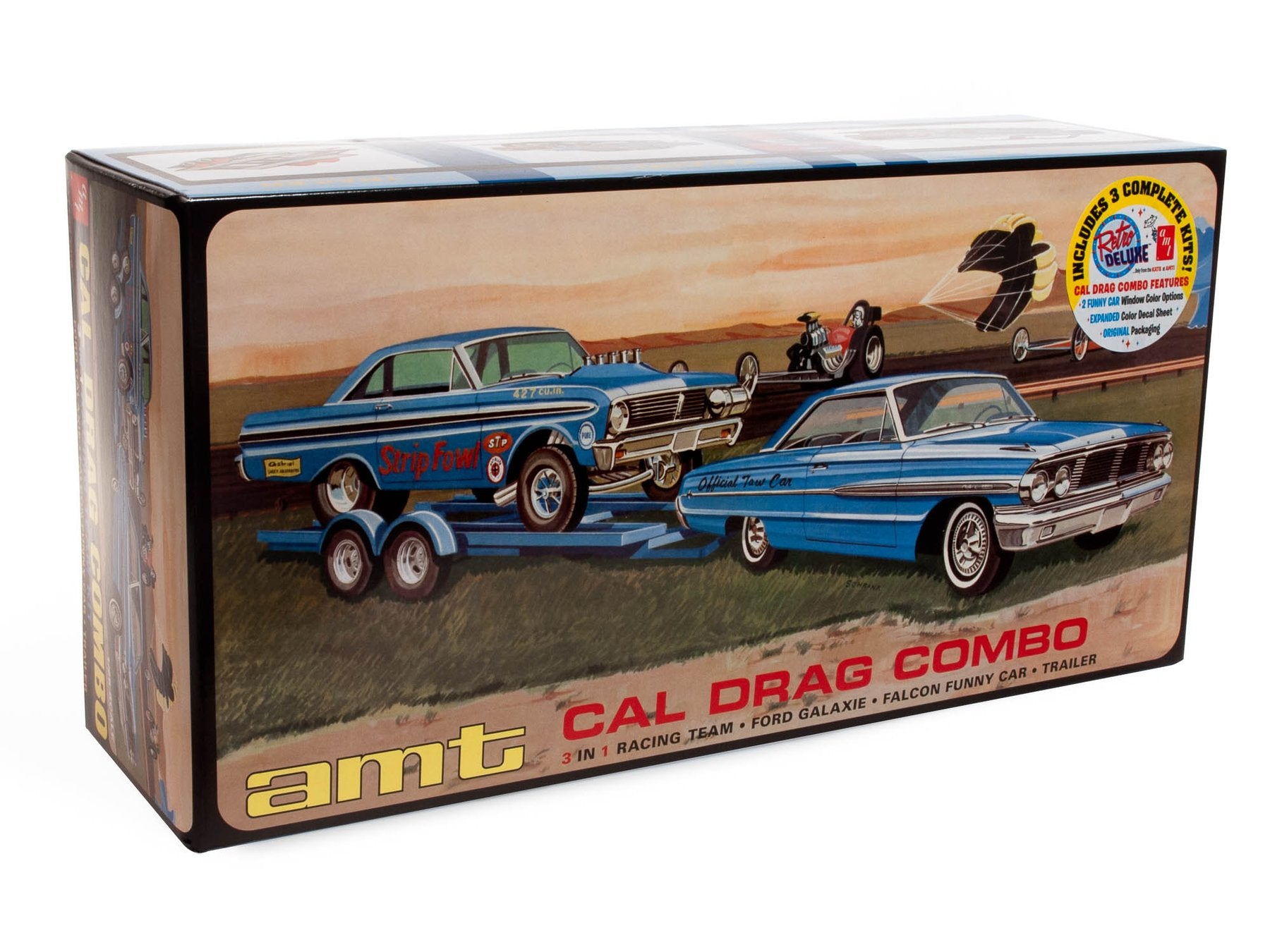 AMT 1223 1/25 Cal Drag Combo 1964 Galaxie AWB Falcon & Trailer