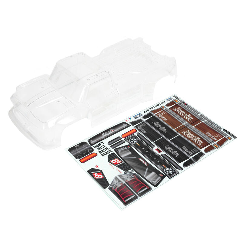 ARRMA ARA409006 1/5 Clear Body Shell with Decals: OUTCAST 8S