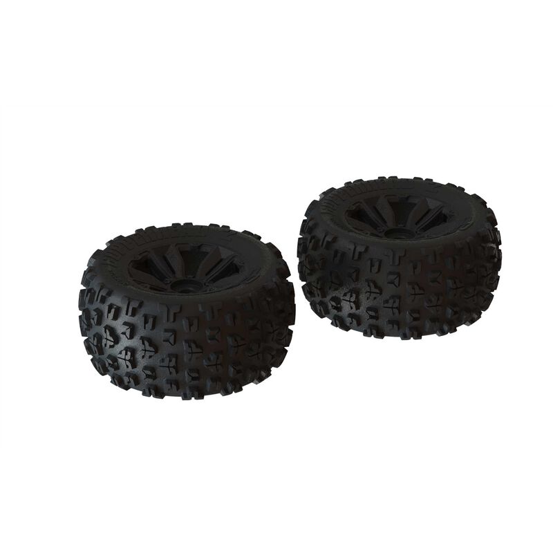 ARRMA ARA550059 1/8 dBoots Copperhead 2 MT Front / Rear 3.8 Pre-Mounted Tires 17mm Hex Black (2) Kraton