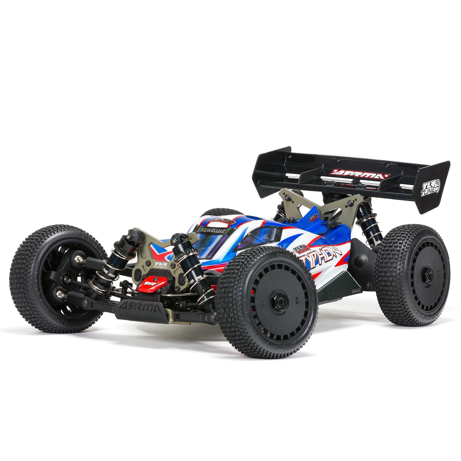 ARRMA ARA8406 1/8 TLR Tuned TYPHON 6S 4WD BLX Buggy RTR, Red/Blue