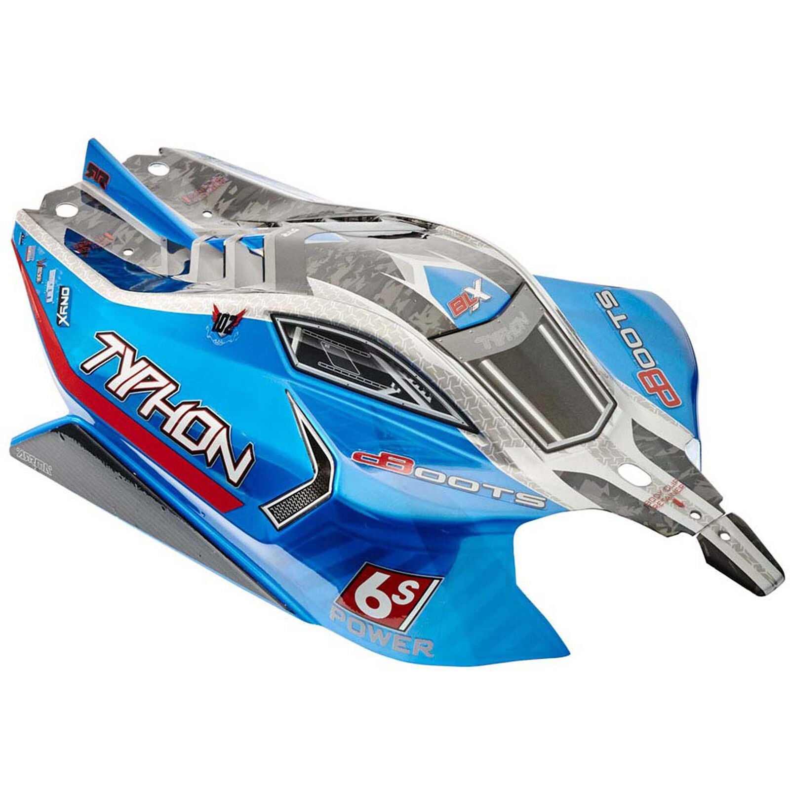 ARRMA AR406118 1/8 Painted Body with Decals, Blue: TYPHON 6S BLX ARAC3323