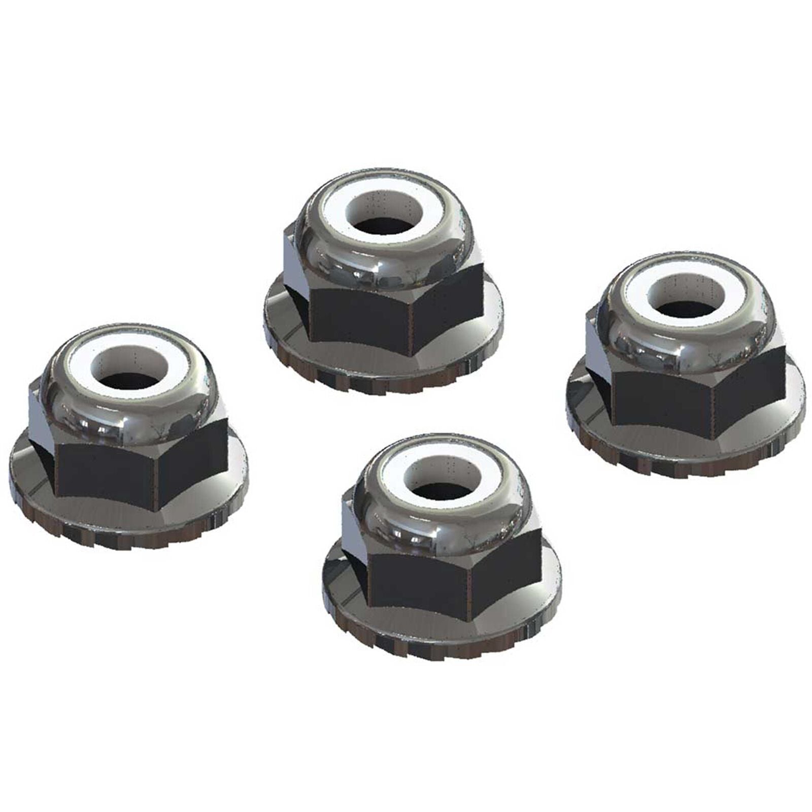 ARRMA AR708008 Flanged Nyloc Locknut 4mm Silver (4) ARAC9699