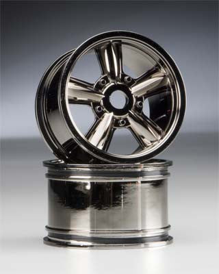 AXIAL AX8006  *DISC* Wicked Retro 5-Spoke Monster Truck Wheel Black Chrome(2)