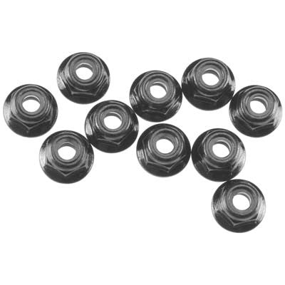 AXIAL AXA1045 4mm Nylon Locknut M4 Black (10) flanged