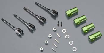 INTEGY C23024GREEN EXT + 15mm Axle/Wheel Hub Axial SCX-10