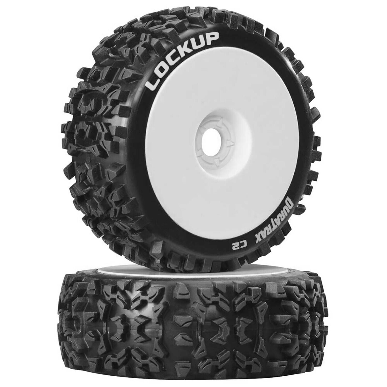 DURATRAX DTXC3615 Lockup 1/8 C2 Mounted Buggy Tires, White (2)