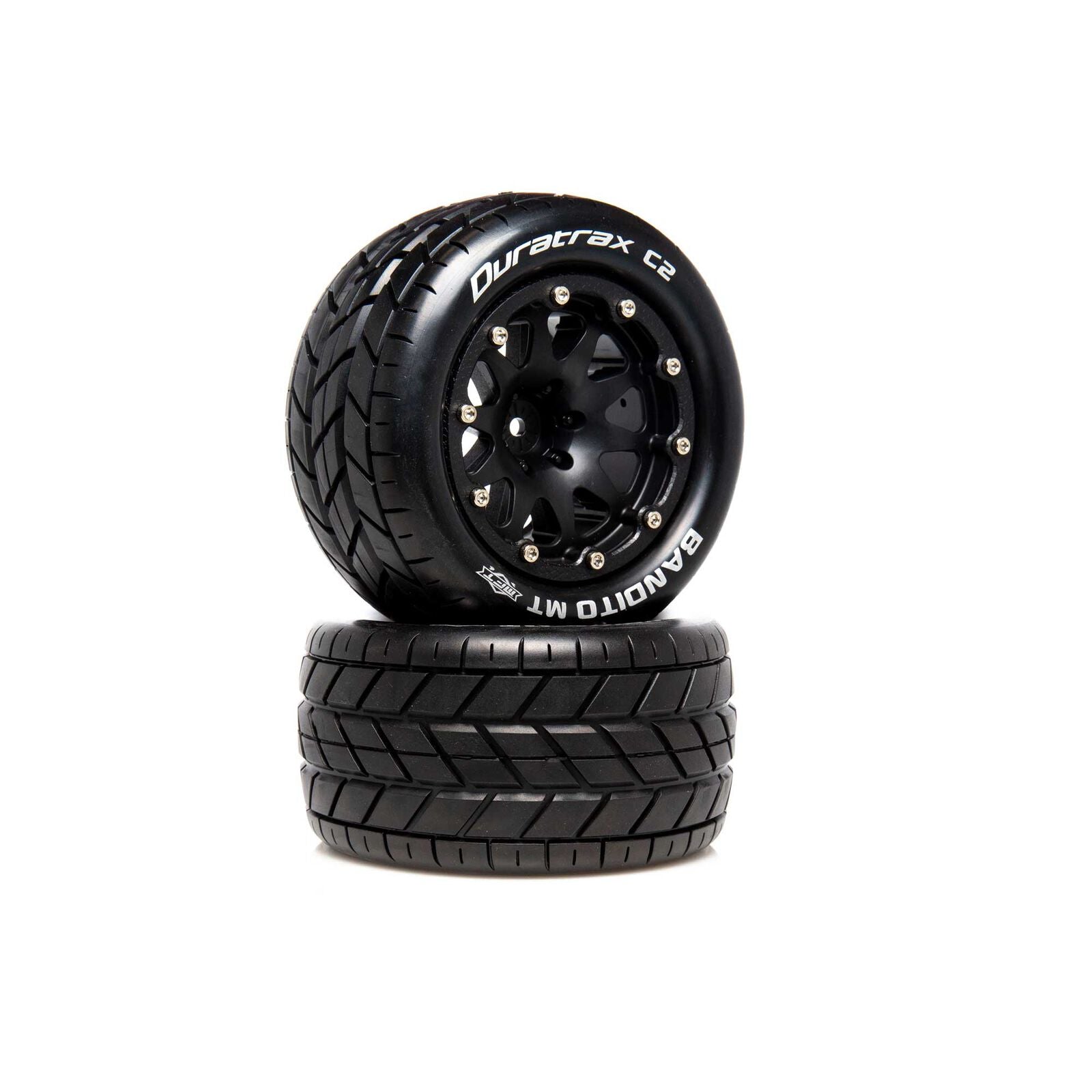 DURATRAX DTXC5516 Bandito MT Belted 2.8" 2WD Mounted Rear Tires, .5 Offset, Black (2)