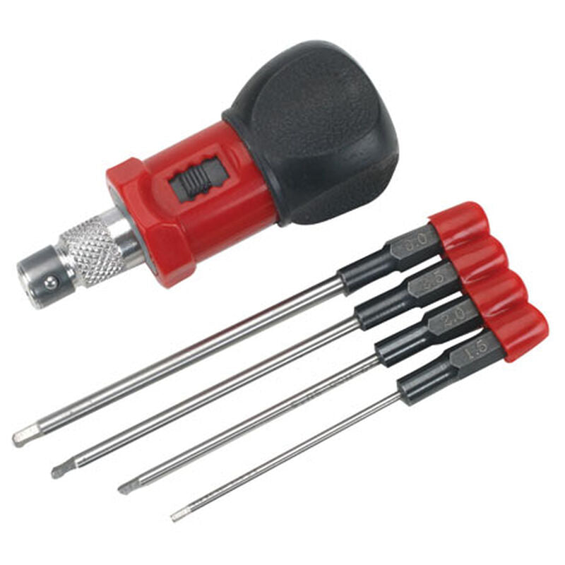 DYNAMITE DYN2930 4-Piece Metric Hex Wrench Set with Handle