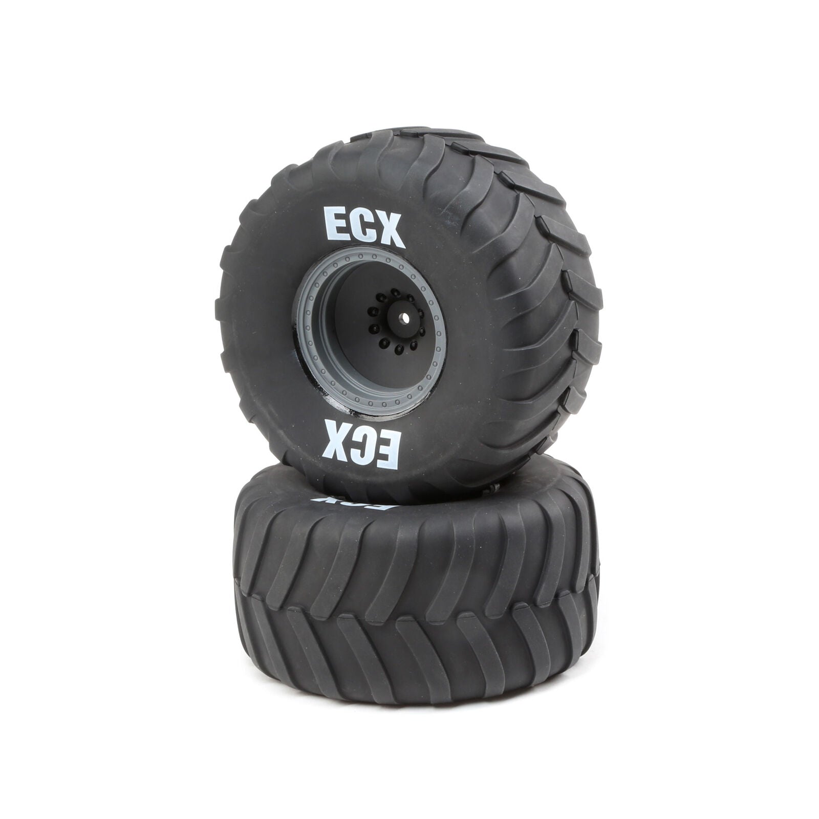 ECX ECX43015 Right/Left Premounted Tire, Gray Wheel (2): 1/10 2WD Axe MT