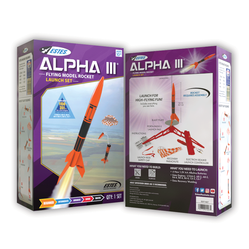 ESTES 1427 Alpha III Launch Set E2X Easy-to-Assemble