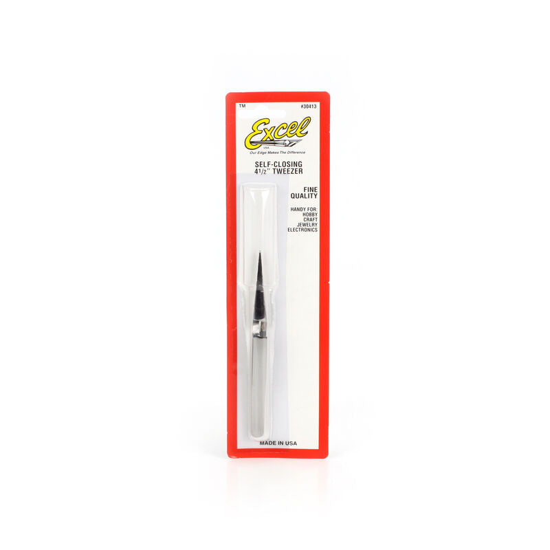 EXCEL 30413 SS Tweezer,4-1/2" Self Close
