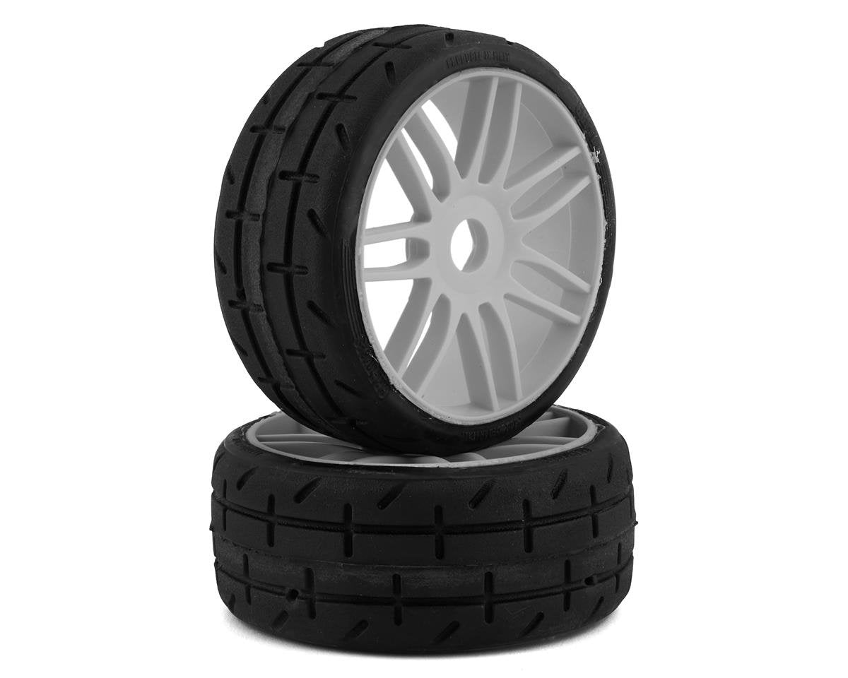 GRP GTK01-S1 GT - TO1 Revo Belted Pre-Mounted 1/8 Buggy Tires Silver S1 17mm Hex