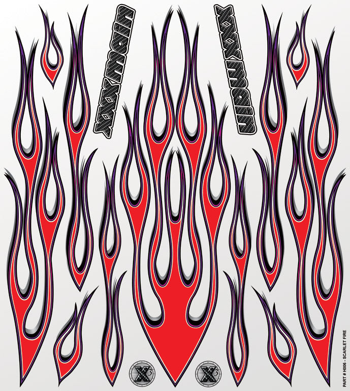 XXX MAIN H006 Scarlet Fire Flames Large Decal