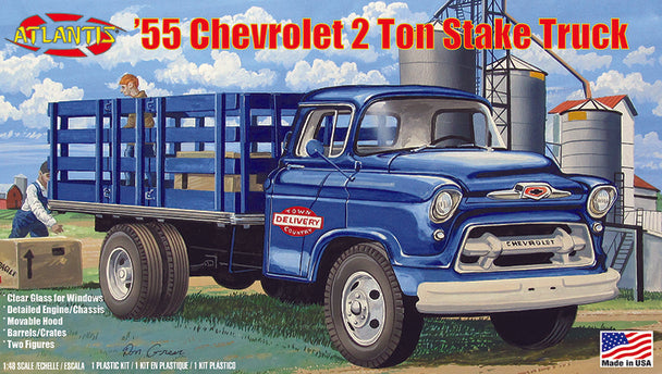 ATLANTIS H1401 1955 Chevrolet 2 ton Stake Truck 1/48 Plastic Model Kit
