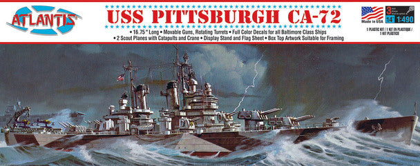 ATLANTIS H457 USS Pittsburgh CA-72 heavy Cruiser Plastic Model Kit 1/490