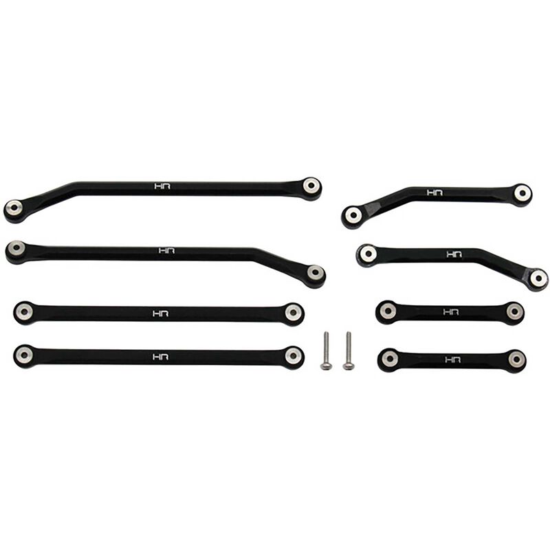 HOT RACING SXTF133HFA01 Aluminum High Clearance 4 Links Set for 5.25 (133.5mm) Wheelbase: SCX24 B-17 Betty, Deadbolt
