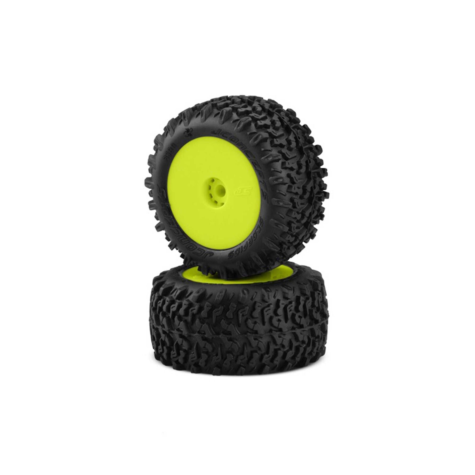 JCONCEPTS 3100-2221 Scorpios Tires, Mounted Yellow Wheels, Green Compound (2): Mini-T/B