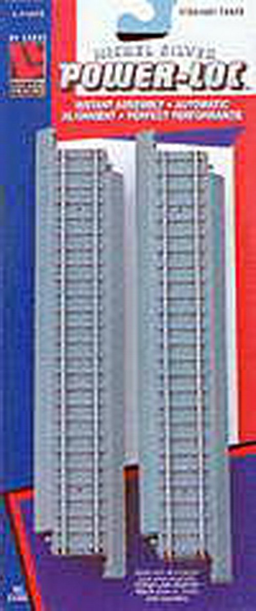 LIFELIKE 21332 HO Nickel Silver Power-Loc 9" Straight Track (4)