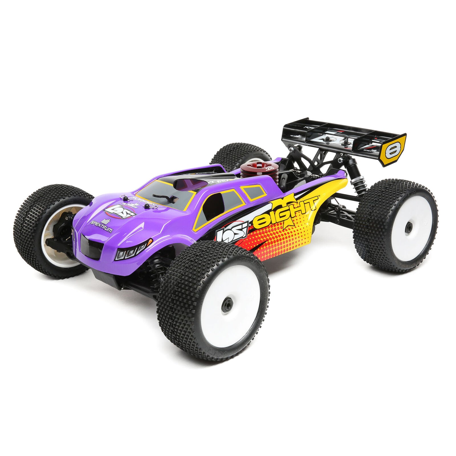 LOSI LOS04011V2 1/8 8IGHT-T 4WD Truggy Nitro RTR, Purple/Yellow