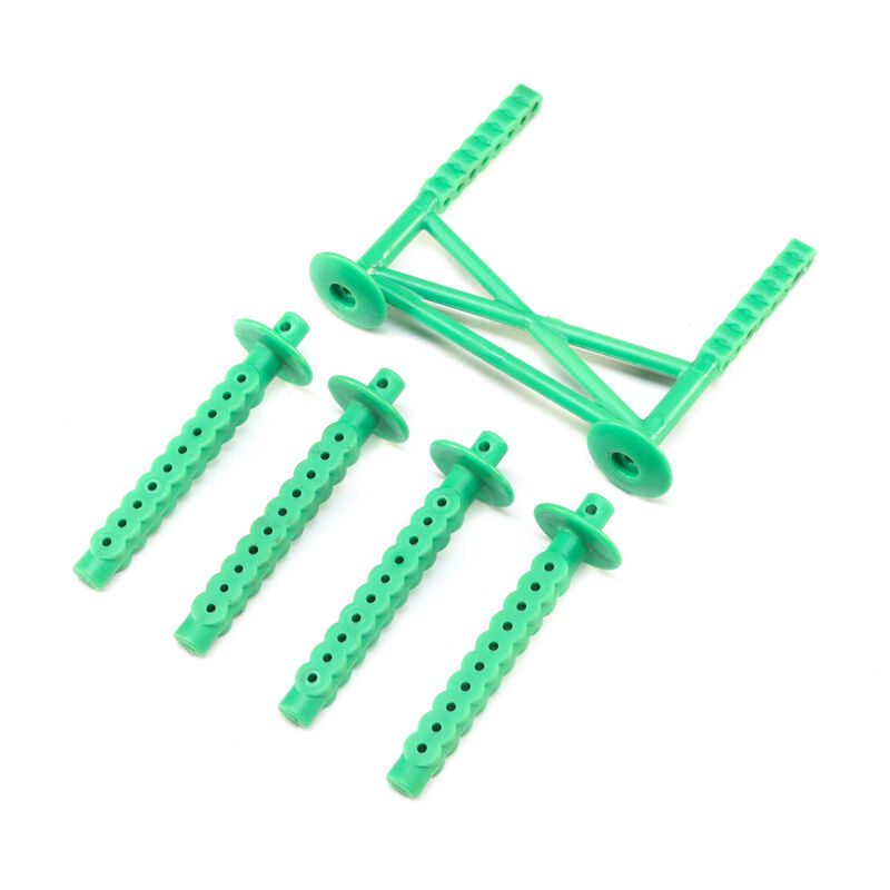 LOSI LOS241045 Rear Body Support and Body Posts, Green LMT