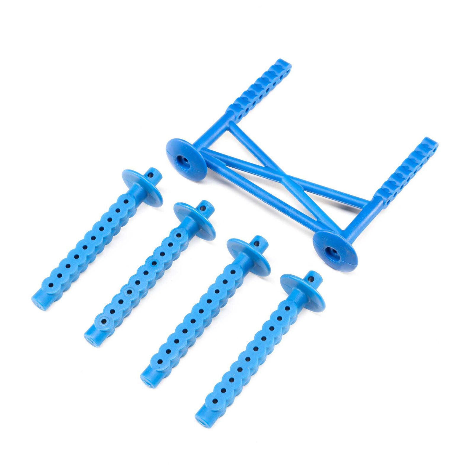LOSI LOS241051 Rear Body Support and Body Posts, Blue LMT
