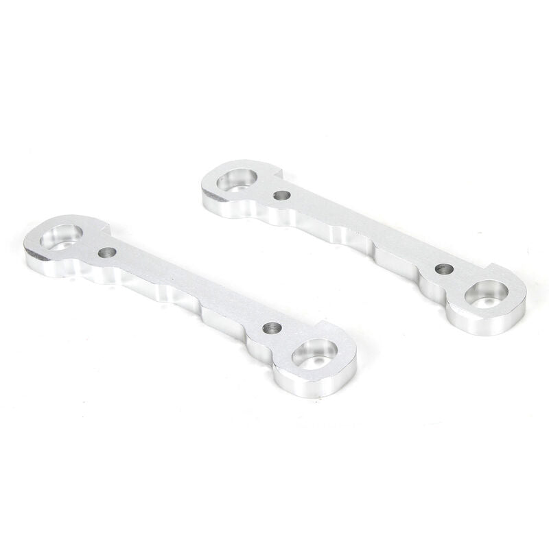 LOSI LOS254030 Front Hinge Pin Braces, Aluminum, Silver (2): MTXL