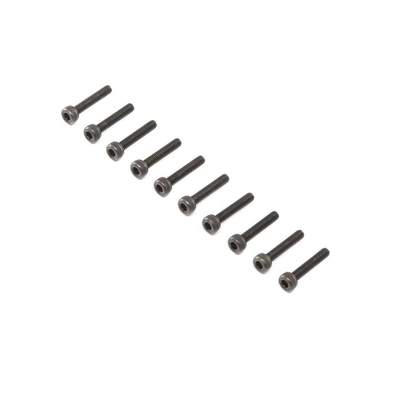 LOSI LOS255009 Cap Head Screws, Steel, Black Oxide, M3 x 16mm (10)