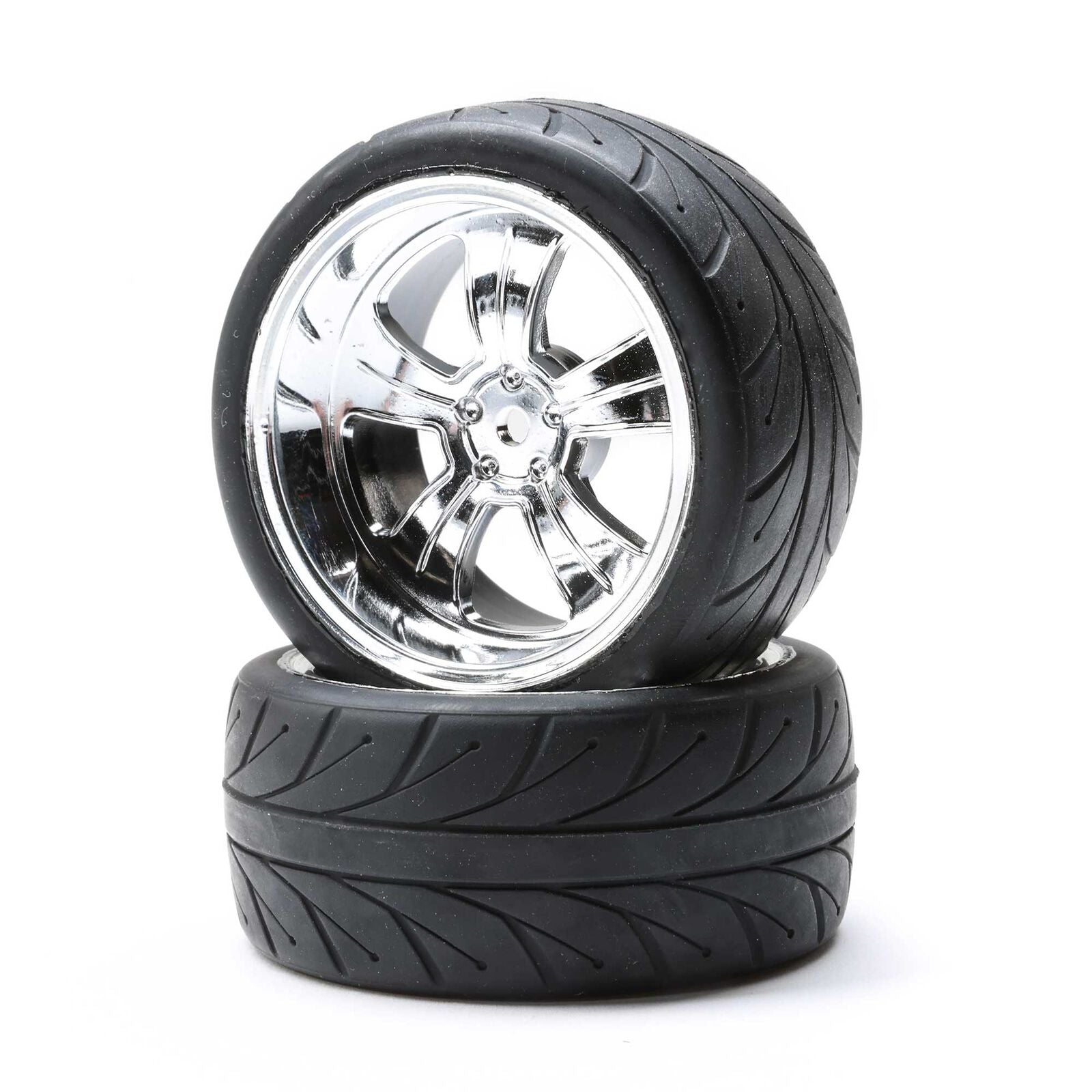 LOSI LOS43039 Mounted RR 5-Spoke Wheel Tire 54x30mm Chrome (2)