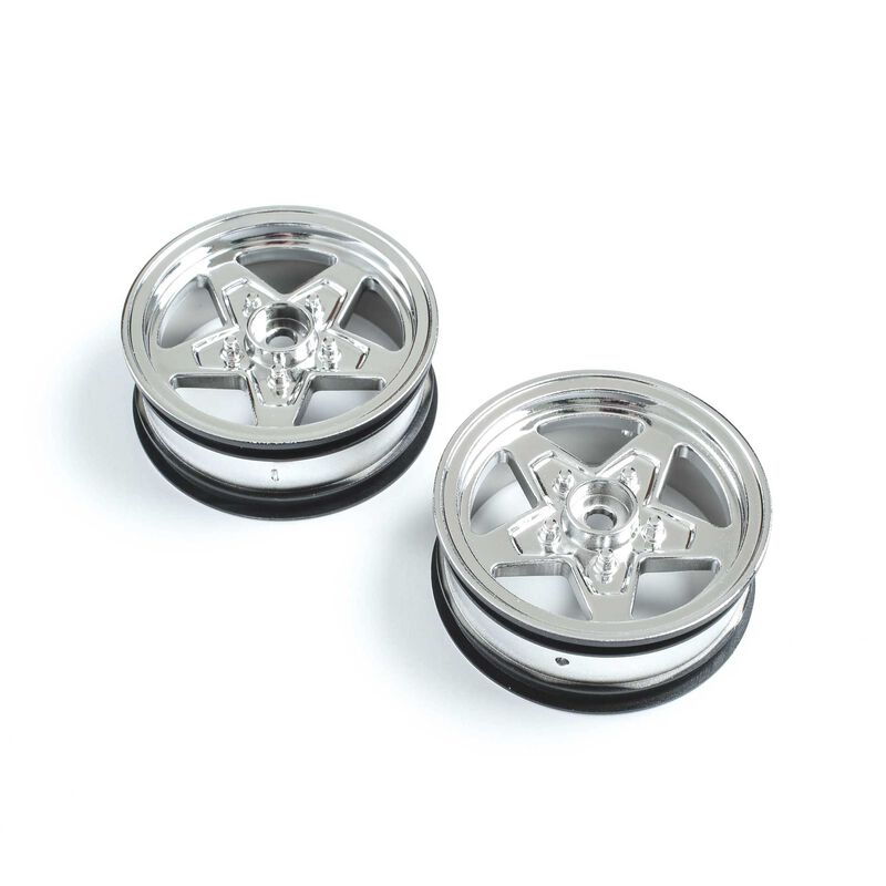LOSI LOS43045 Front Wheel, Chrome (2): 22S Drag