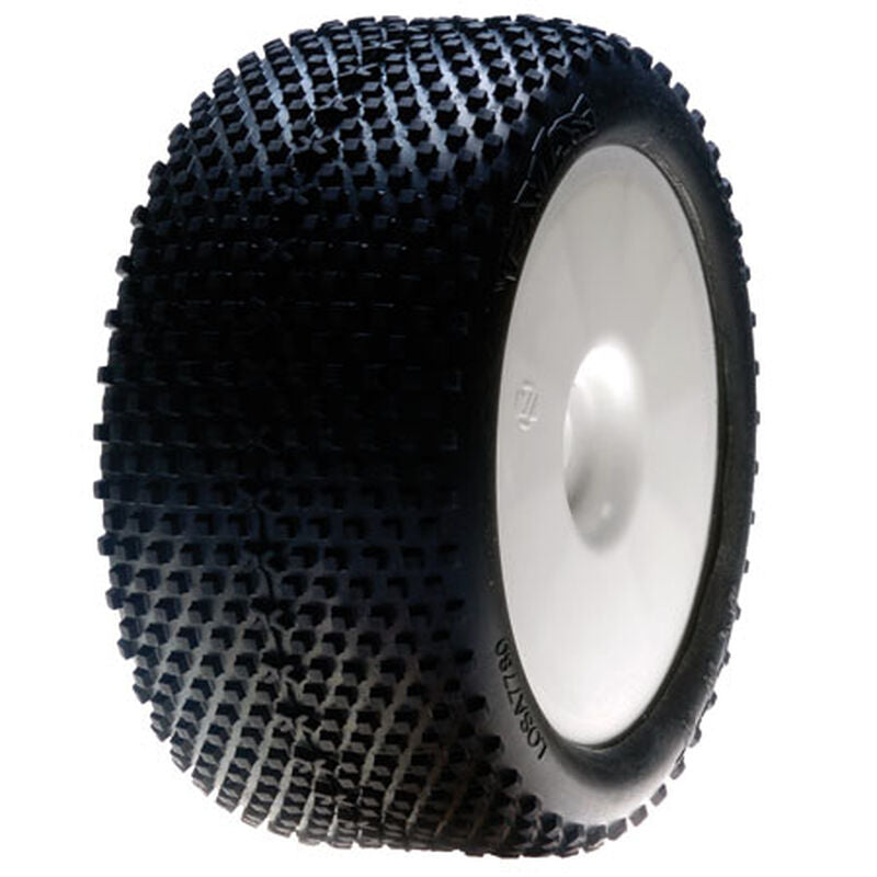 LOSI LOSA17701B 1/8 XTT Truggy Tire Blue Mounted with White Wheel 0 offset
