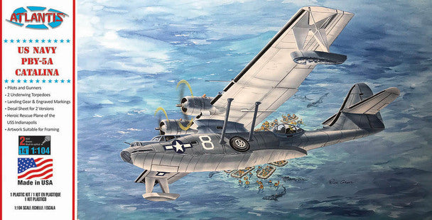 ATLANTIS M5301 PBY-5A Catalina US Navy Seaplane Plastic Model Kit 1/104