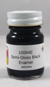 MCW 10004E Semi-Gloss Black - 15ml bottle of enamel paint