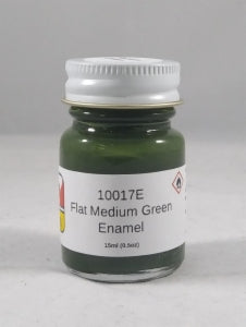 MCW 10017E Flat Medium Green - 15ml bottle of enamel paint