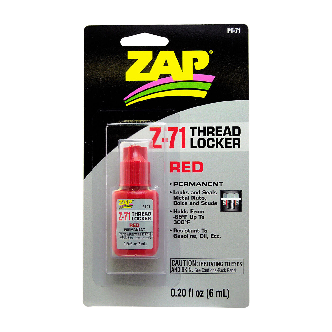 ZAP PT-71 Z-71 Permanent Thread Lock, .20 oz Threadlock