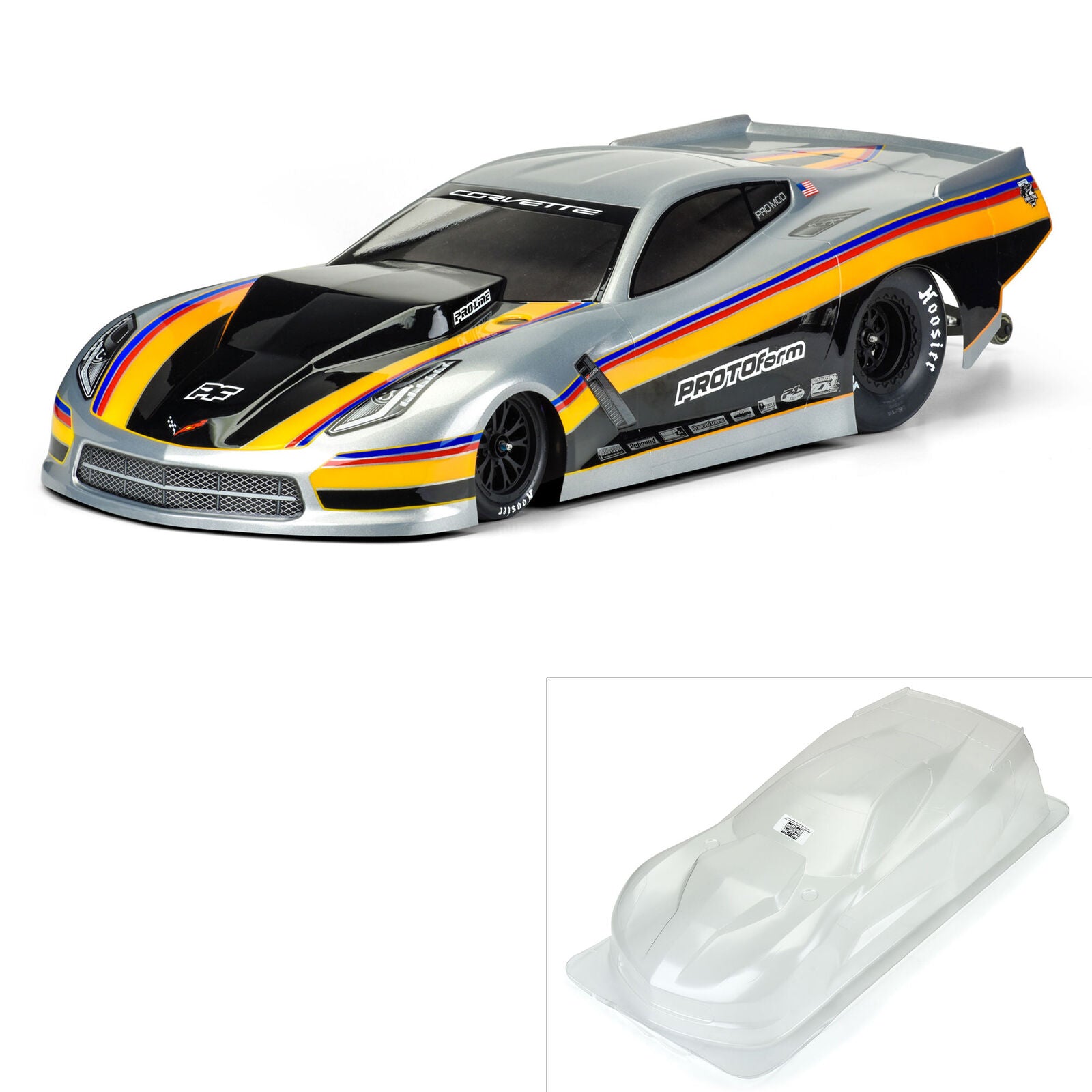 PROTOFORM 1571-40 1/10 Chevrolet Corvette C7 Pro-Mod Clear Body: Drag Car