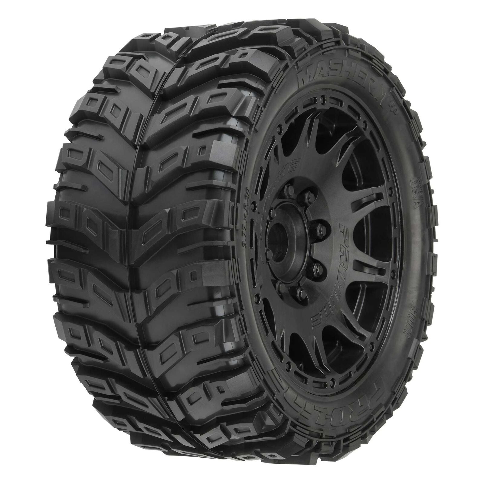PROLINE 10176-10 1/6 Masher X HP BELTED Fr/Rr 5.7" MT Tires Mounted 24mm Blk Raid (2)