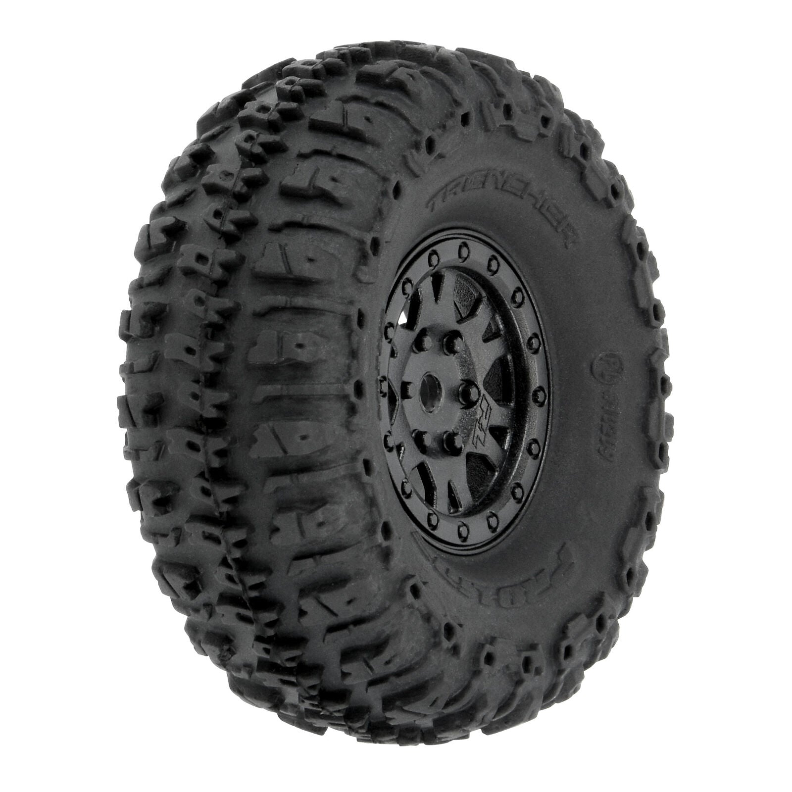 PROLINE 10209-10 1/24 Trencher Fr/Rr 1.0" Tires Mounted 7mm Black Impulse (4): SCX24