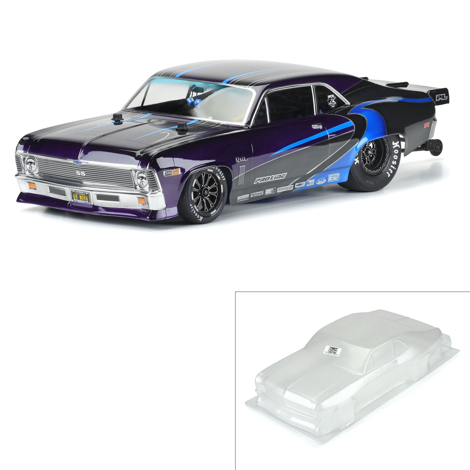 PROLINE 3531-00 1/10 1969 Chevrolet Nova Clear Body: Drag Car