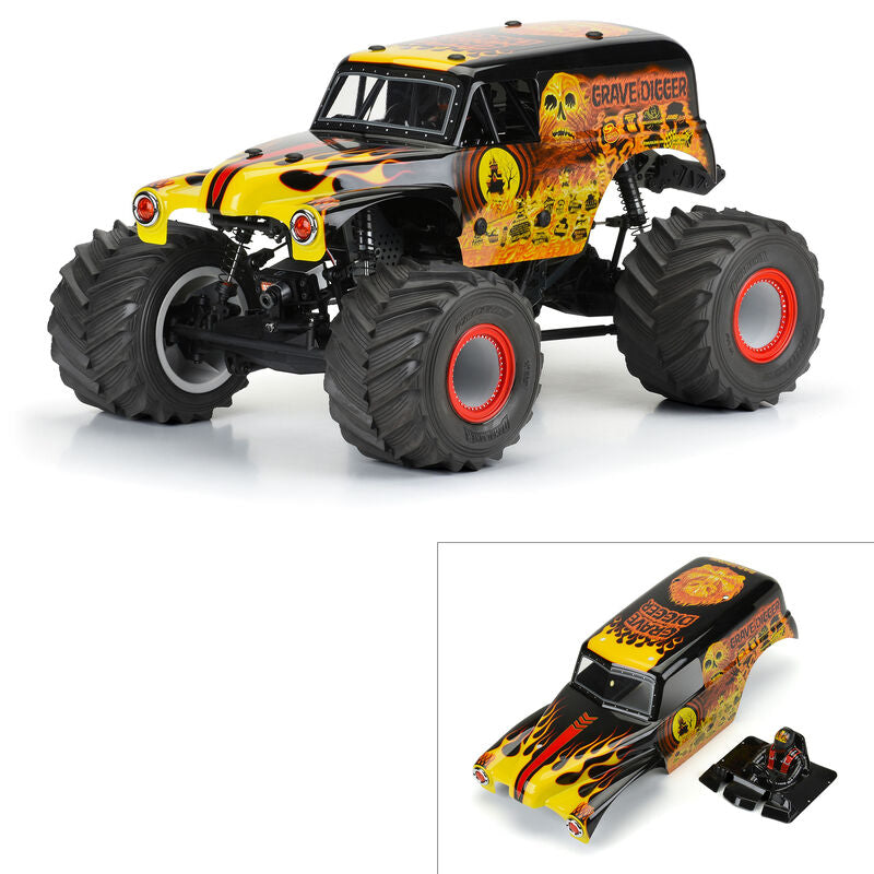 PROLINE 3593-12 1/10 Grave Digger Fire (Red) Painted Body Set: LMT