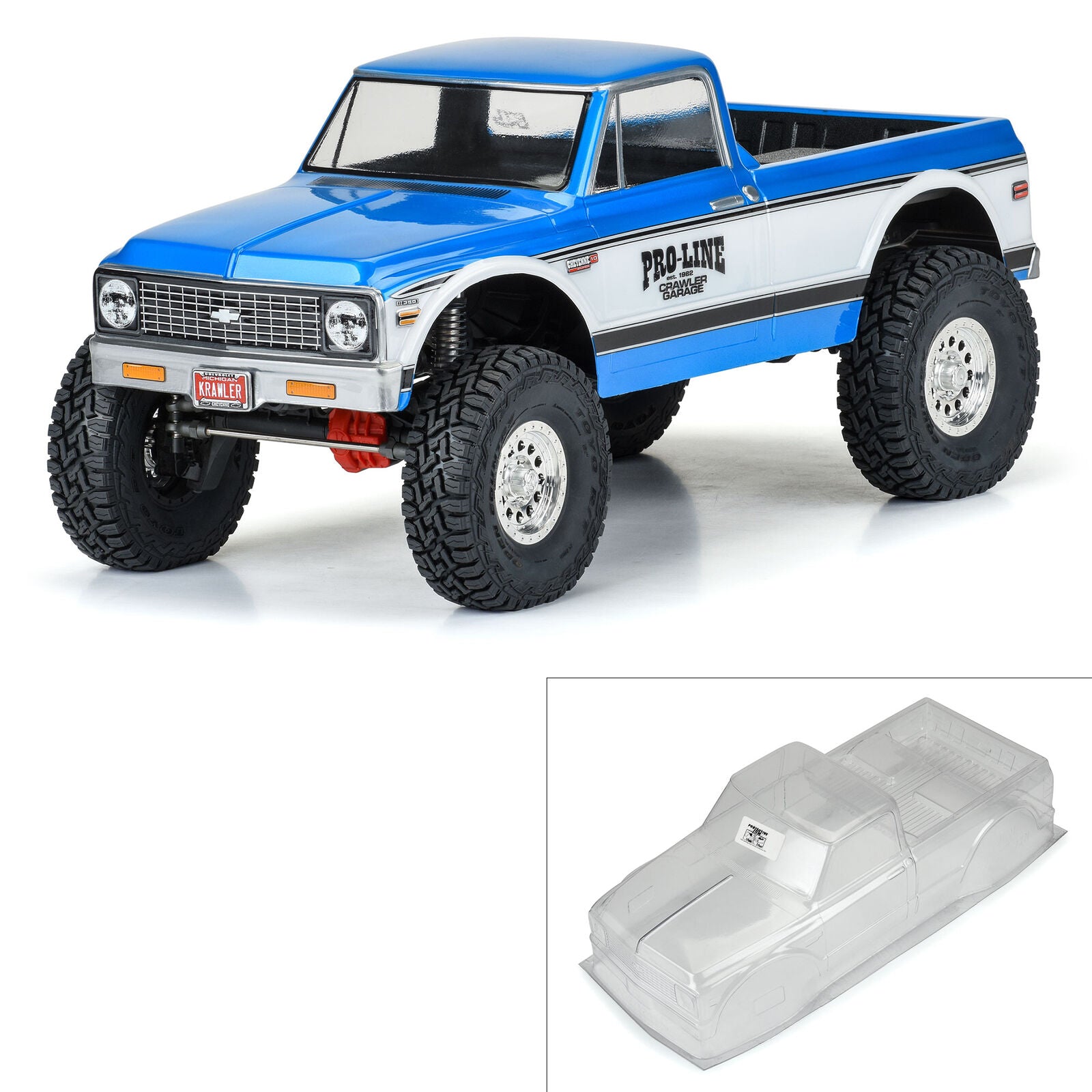 PROLINE 3604-00 1/10 1972 Chevy K-10 Clear Body 12.3" Wheelbase Crawlers