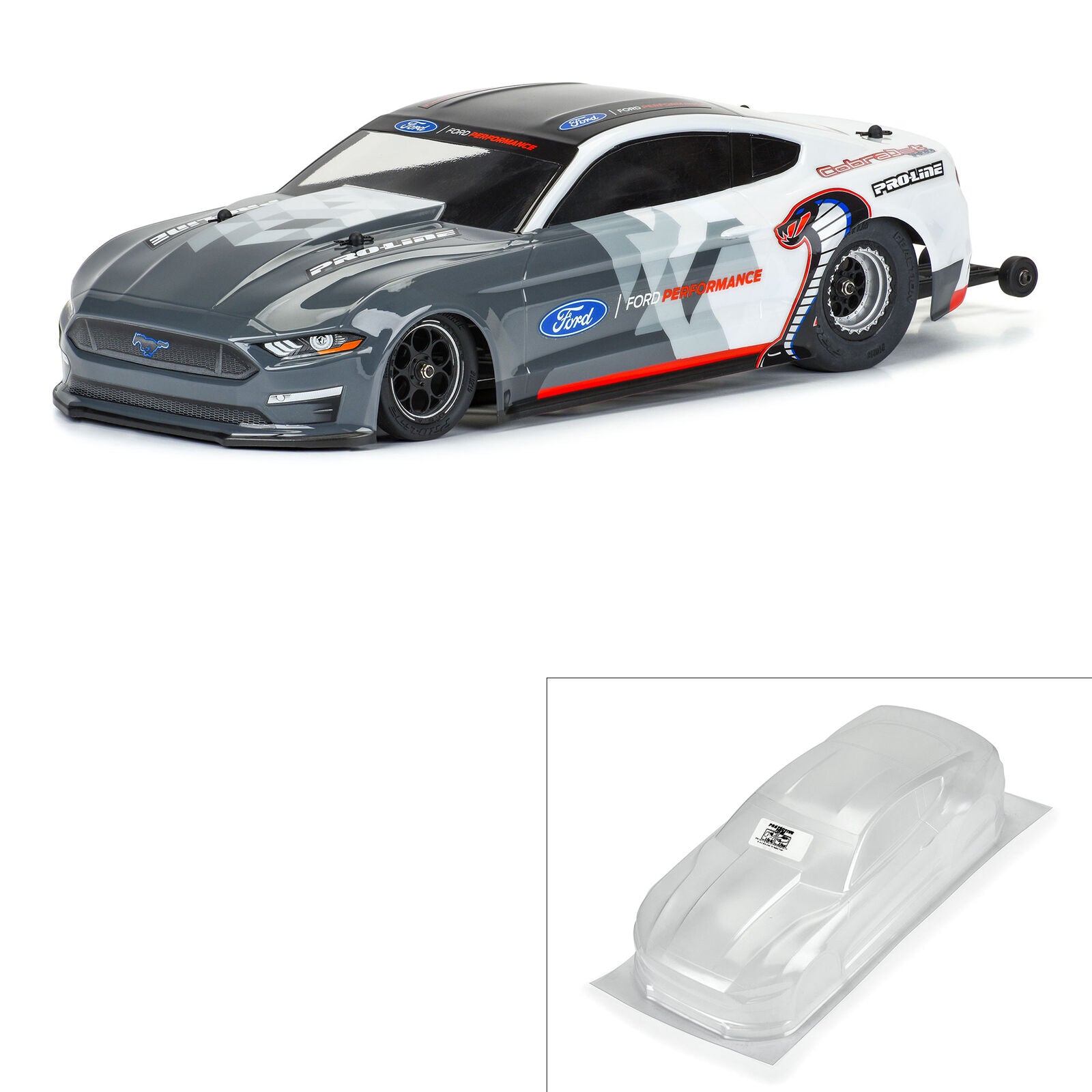 PROLINE 3605-00 1/16 2021 Ford Mustang Cobra Jet Clear Body: Losi Mini Drag Car