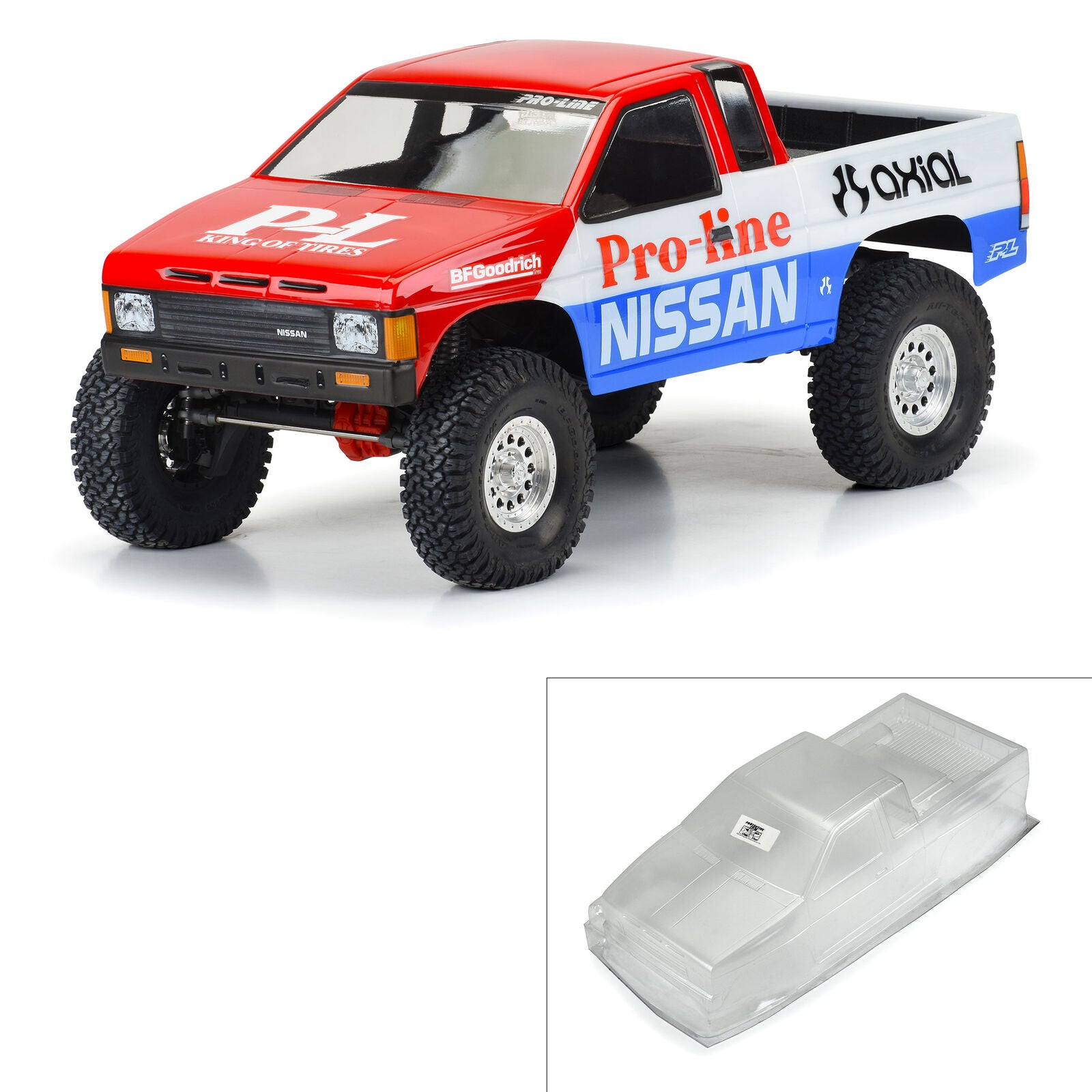 PROLINE 3608-00 1/10 1987 Nissan Hardbody D21 Clear Body 12.3" (313mm) WB Crawlers