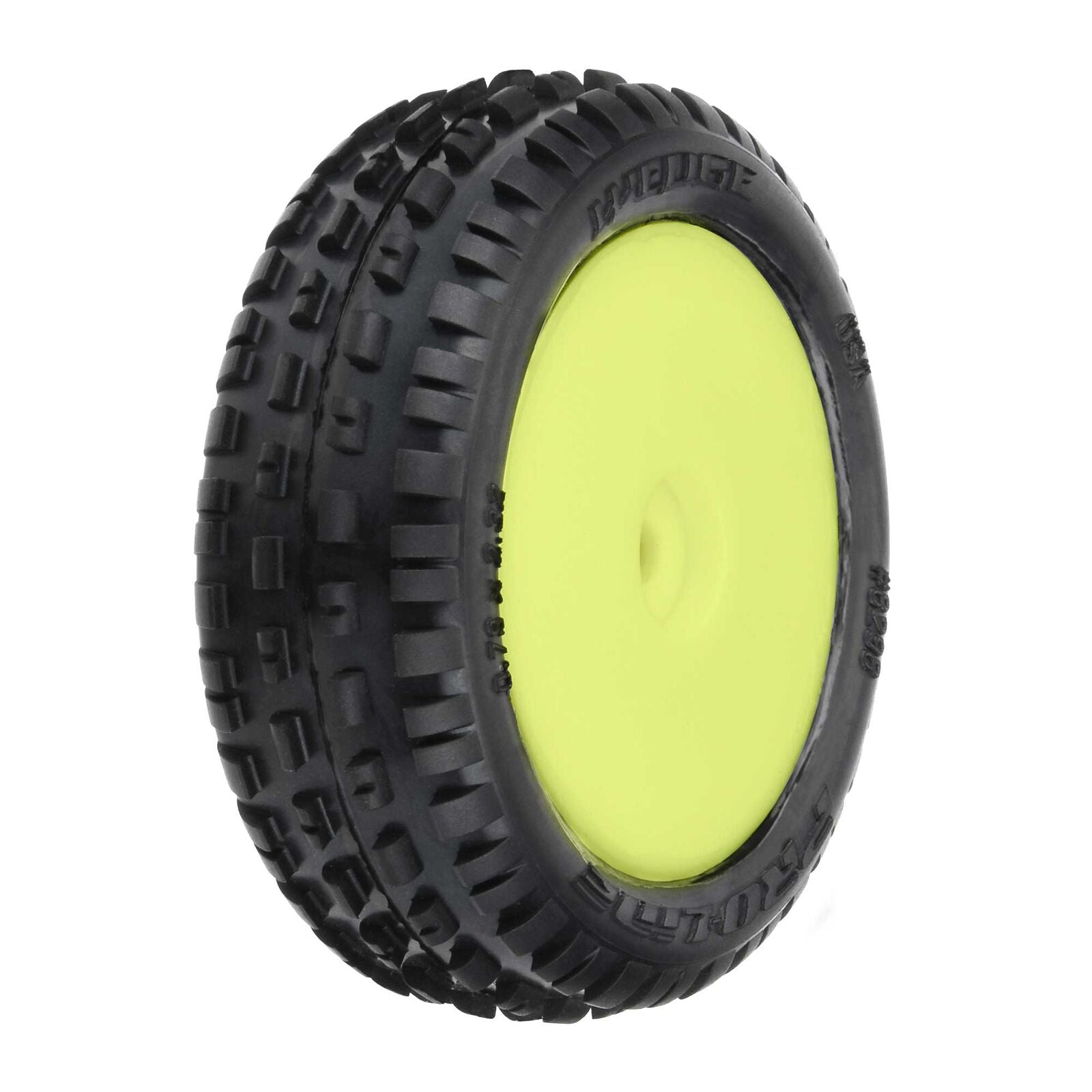 PROLINE 8298-12 1/16 Wedge Front Mini Pre-Mounted Tires 8mm (2) Yellow
