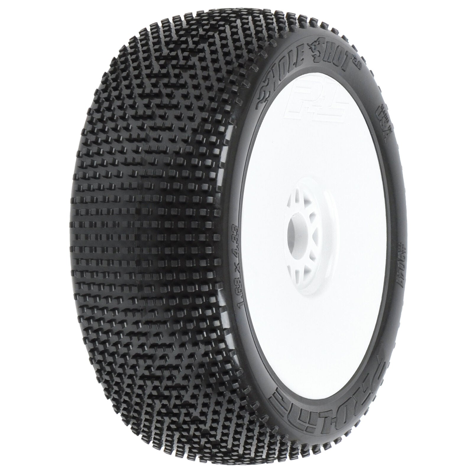 PROLINE 9041-233 1/8 Hole Shot 2.0 S3 Front/Rear Buggy Tires Mounted 17mm White (2)